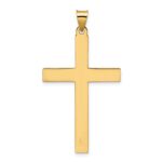14k Polished and Line Design Solid Cross Pendant - Image 4