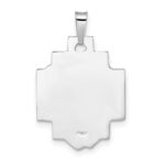 14k White Gold Polished and Satin Solid Jesus Head Pendant - Image 4