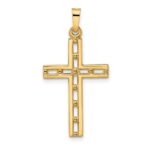 14k Polished Solid Cut-out Cross Pendant