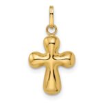 14k Polished Puffed Cross Pendant - Image 4