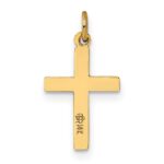 14k Polished and Textured Solid Cross Pendant - Image 4