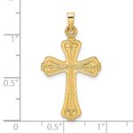 14k Polished Solid Fancy Design Cross Pendant - Image 3