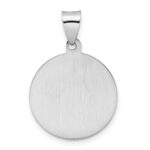 14k White Gold Polished and Satin Hollow St. Michael Medal Round Pendant - Image 4