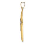 14k Two-tone Polished Solid Double Cross Pendant - Image 2