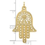 14k Polished Solid Filigree Hamsa Pendant - Image 3