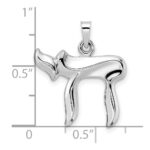 14k White Gold Polished Hollow Chai Pendant - Image 3