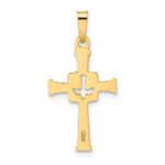 14k Polished Cut-Out Solid Dove Cross Pendant - Image 4