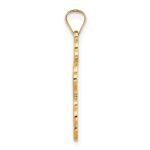 14k Polished Eastern Orthodox Blue Enamel Solid Cross Pendant - Image 2