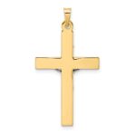 14k Two-tone Polished Solid INRI Crucifix Pendant - Image 4