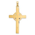 14k Two-Tone Textured Hollow INRI Iona Crucifix Pendent - Image 3