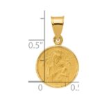 14k Polished and Satin Solid Our Lady of Perpetual Help Medal Round Pendant - Image 4