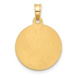 14k and White Rhodium Polished and Satin Hollow Our Lady of Sorrows Medal Round Pendant - Image 3