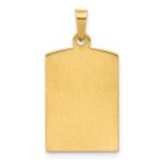 14k Polished and Satin Hollow Miraculous Medal Rectangular Pendant - Image 3