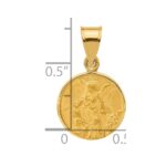 14k Polished and Satin Solid Our Guardian Angel Medal Pendant - Image 4