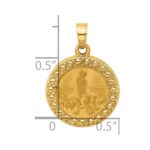 14k Satin and Polished Hollow St Anthony Medal Round Pendant - Image 4