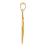 14k Polished and Satin Solid Large St. Christopher Medal Round Pendant - Image 2