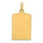 14K Polished and Satin Rectangular Hollow St. Christopher Medal Pendant - Image 3