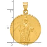 14k Polished and Satin Large Solid St Jude Thaddeus Medal Round Pendant - Image 4