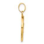 14K Polished and Satin Hollow St. Michael Medal Round Pendant - Image 2