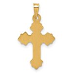 14k Polished Fleur de Lis Cross Pendant - Image 3