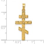 14k Polished Eastern Orthodox Cross Pendant - Image 4
