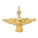 14k Polished Flying Dove Pendant