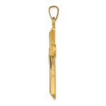 14K Two-Tone Hollow Cross with Drape Pendant - Image 2