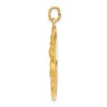 14k Polished and Satin Solid Large Cut-out St. Christopher Medal Round Pendant - Image 2