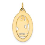 14k Polished and Satin Solid Cut-out Saint Christopher Medal Oval Pendant - Image 4