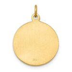 14k Polished and Satin Solid Saint George Medal Round Charm - Image 4