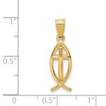14k Cross Ichthus Fish Pendant - Image 3