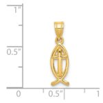 14k Cross Ichthus Fish Charm - Image 3