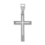 14k White Gold Laser Etched Cross Charm