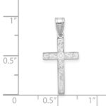 14K White Gold Floral Cross Charm - Image 3