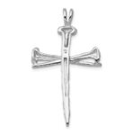 14K White Gold Textured Nail Cross Charm - Image 4