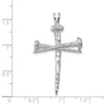 14K White Gold Textured Nail Cross Charm - Image 3