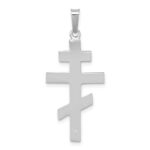 14k White Gold Eastern Orthodox Cross Pendant - Image 4