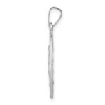 14k White Gold Polished and Satin Solid Miraculous Medal Round Pendant - Image 2