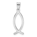14k White Gold Ichthus Fish Pendant - Image 4