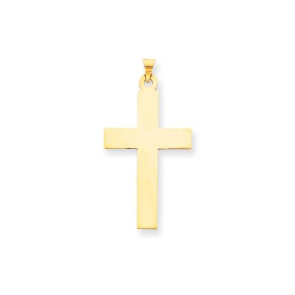 14K Large Polished Cross Charm