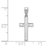 14k White Gold Cross Pendant - Image 3
