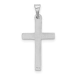 14k White Gold Hollow Cross Pendant - Image 4