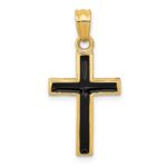 14k Black Epoxy Latin Cross Pendant