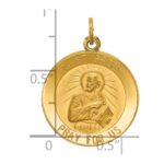14k Polished and Satin Solid Saint Peter Medal Round Pendant - Image 3