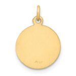 14k Polished and Satin Solid Our Lady Of The Assumption Medal Round Charm - Image 4