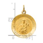 14k Polished and Satin Solid Our Lady of Mt. Carmel Medal Round Charm - Image 3
