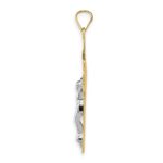 14k Two-tone INRI Crucifix Pendant - Image 2