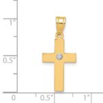 14k Polished .01 carat Diamond Cross Pendant - Image 3