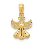 14k Polished Angel with Heart Pendant