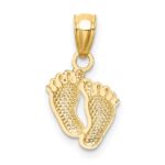 14k Small Feet Pendant - Image 4